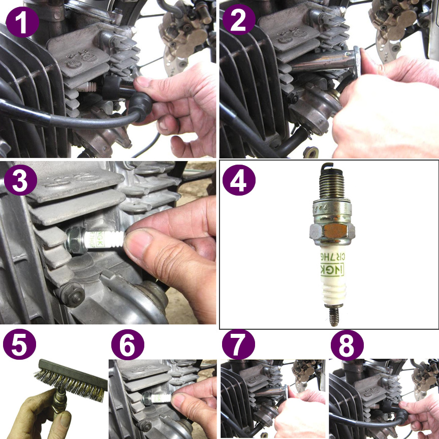 Hasil gambar untuk how to cleaning spark plug motorcycle