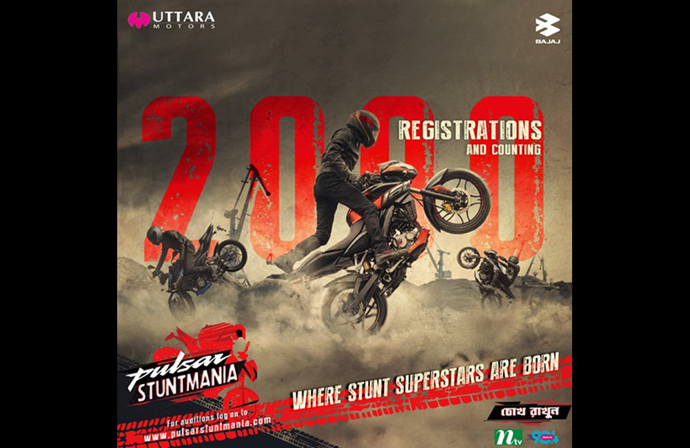 2000 registrations and counting for Pulsar Stuntmania, Bangladesh